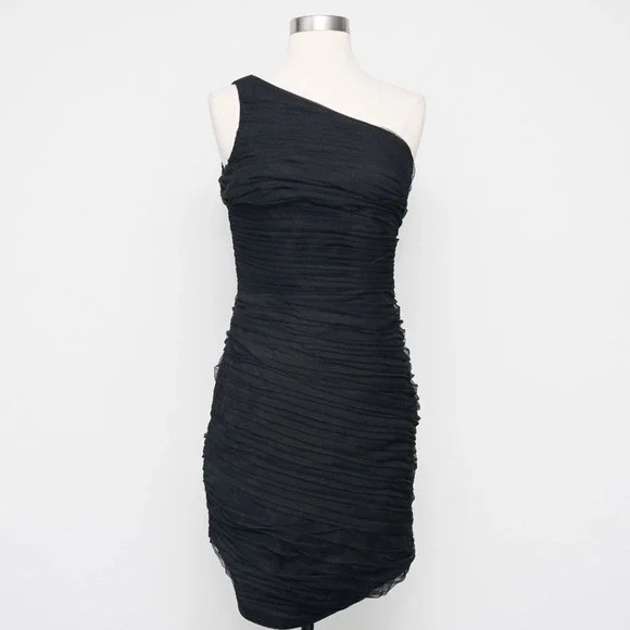 DKNY. One Shoulder Tulle Cocktail Dress. - Picture 2 of 12